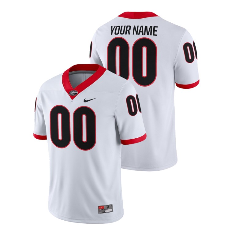 Men's White Nike Custom College Football Georgia Bulldogs 2018 Game Jersey