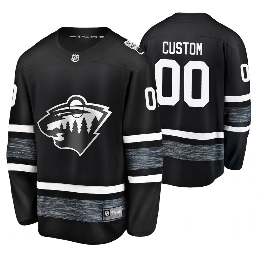Men's Wild #00 Custom Black 2019 NHL All-Star Jersey