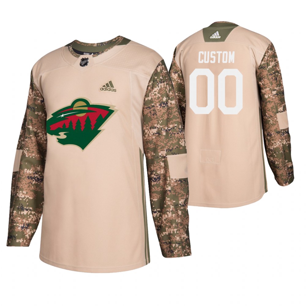 Men's Wild #00 Custom Veterans Day Jersey - Camo