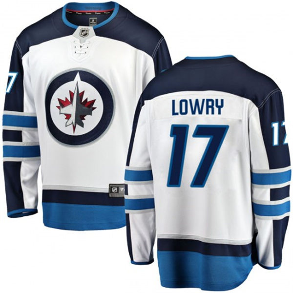 Men's Winnipeg Jets #17 Adam Lowry adidas White Away Jersey 