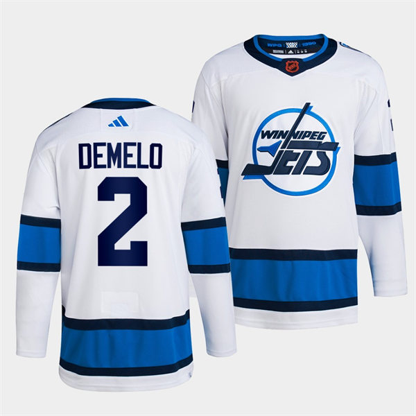 Men's Winnipeg Jets #2 Dylan DeMelo White 2022-23 Reverse Retro Jersey 