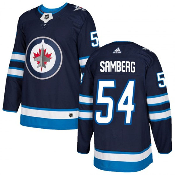 Men's Winnipeg Jets #54 Dylan Samberg adidas Navy Home Jersey 