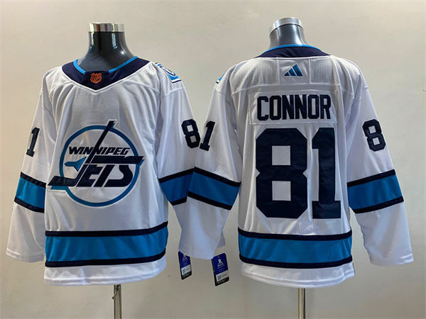 Men's Winnipeg Jets #81 Kyle Connor White 2022-23 Reverse Retro Jersey 