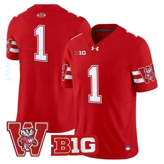 Men's Wisconsin Badgers Throwback Vapor Limited Jersey #1