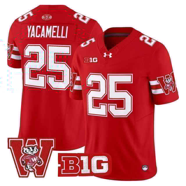 Men's Wisconsin Badgers Throwback Vapor Limited Jersey #25 Cade Yacamelli