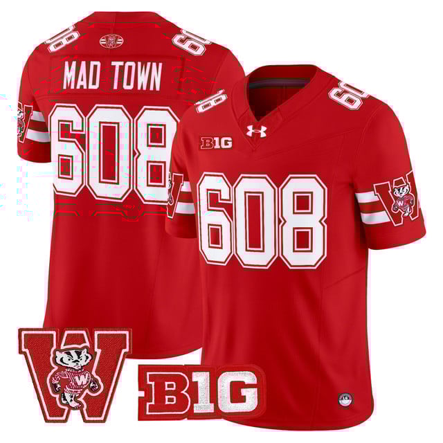 Men's Wisconsin Badgers Throwback Vapor Limited Jersey #608 Mad Town