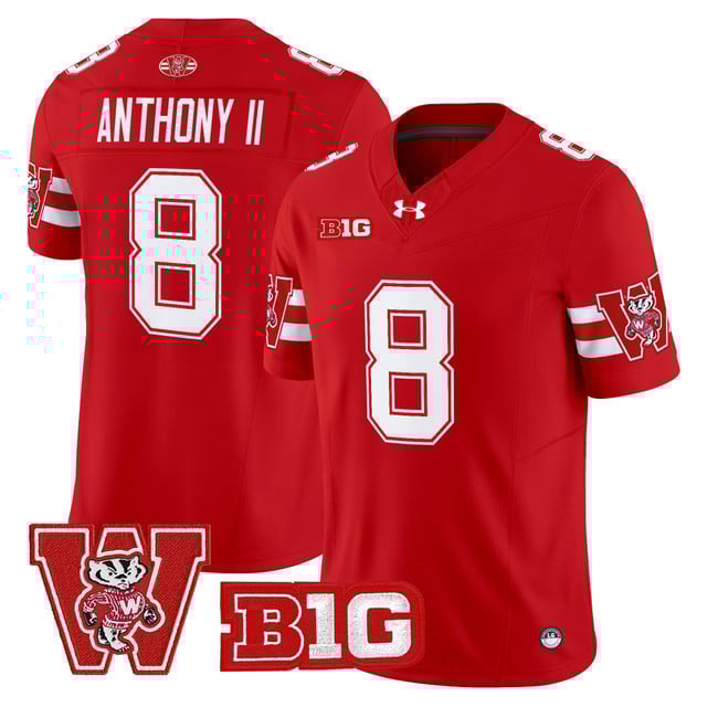 Men's Wisconsin Badgers Throwback Vapor Limited Jersey #8 Vinny Anthony II