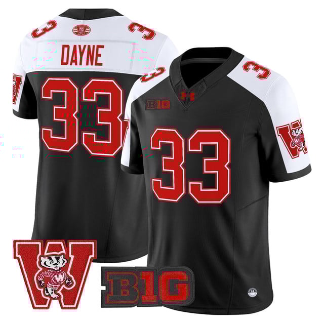 Men's Wisconsin Badgers Throwback Vapor Limited Jersey alternate #33 Ron Dayne