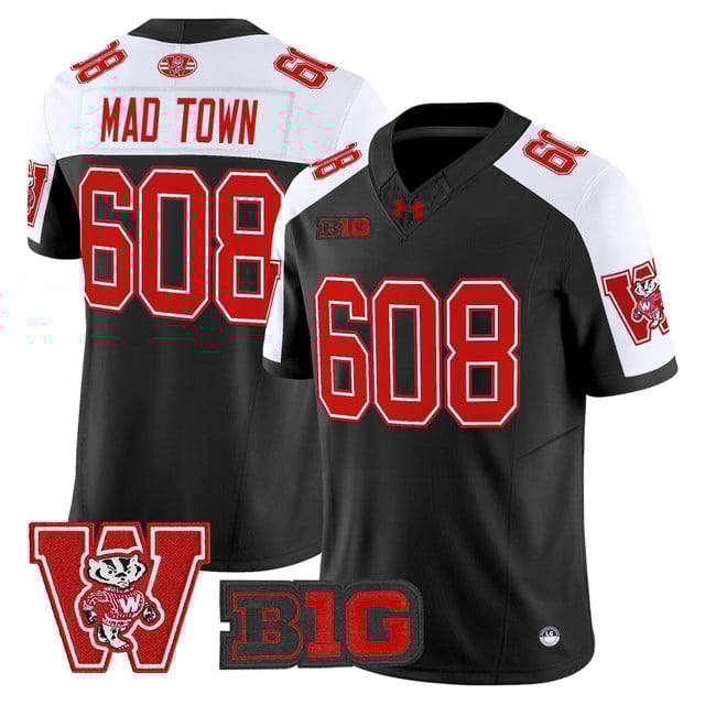 Men's Wisconsin Badgers Throwback Vapor Limited Jersey alternate #608 Mad Town