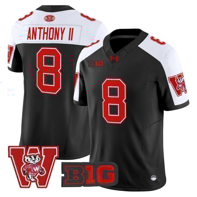 Men's Wisconsin Badgers Throwback Vapor Limited Jersey alternate #8 Vinny Anthony II