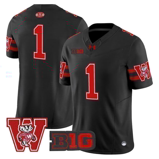 Men's Wisconsin Badgers Throwback Vapor Limited Jersey black #1