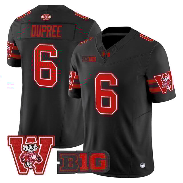 Men's Wisconsin Badgers Throwback Vapor Limited Jersey black #6 Darrion Dupree
