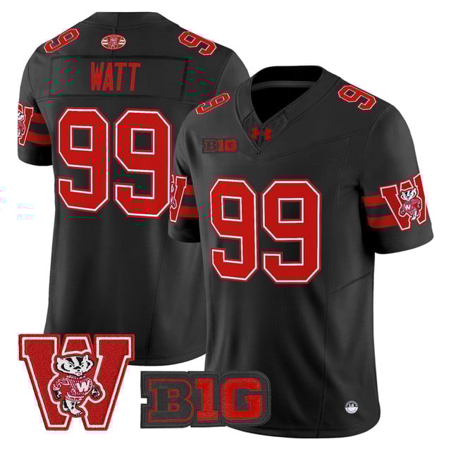 Men's Wisconsin Badgers Throwback Vapor Limited Jersey black #99 J.J. Watt
