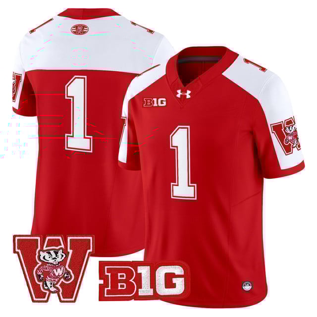 Men's Wisconsin Badgers Throwback Vapor Limited Jersey red #1