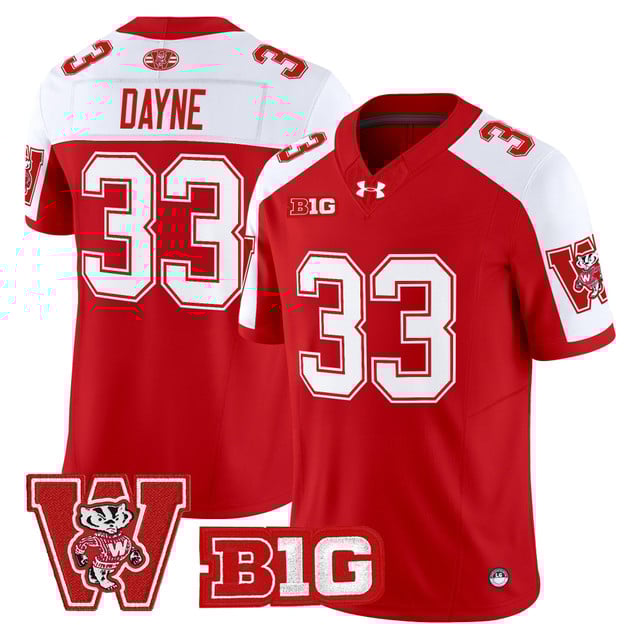 Men's Wisconsin Badgers Throwback Vapor Limited Jersey red #33 Ron Dayne