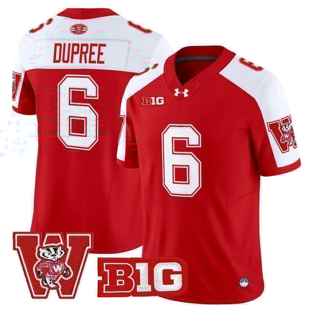 Men's Wisconsin Badgers Throwback Vapor Limited Jersey red #6 Darrion Dupree