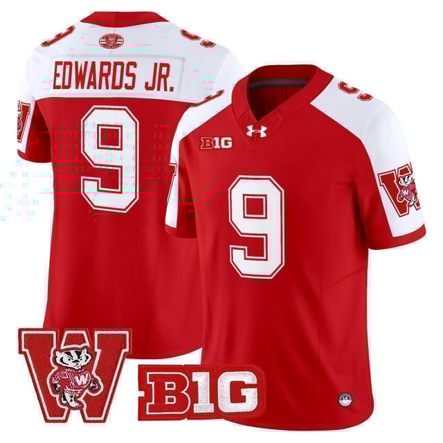 Men's Wisconsin Badgers Throwback Vapor Limited Jersey red #9 Billy Edwards Jr.