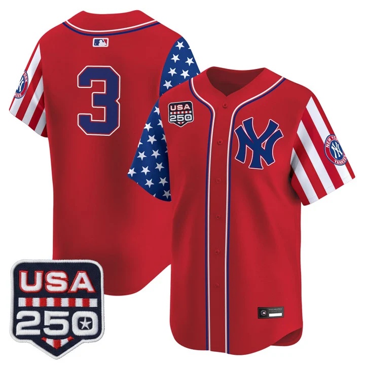 Men's Yankees America250 Edition Vapor Premier Limited Jersey V2 RED #3