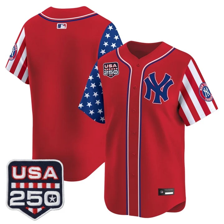 Men's Yankees America250 Edition Vapor Premier Limited Jersey V2 RED BLANK
