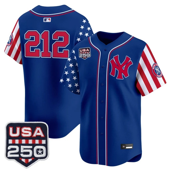 Men's Yankees America250 Edition Vapor Premier Limited Jersey V2 ROYAL #212