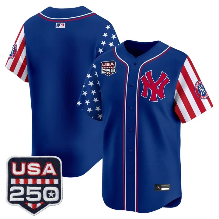 Men's Yankees America250 Edition Vapor Premier Limited Jersey V2 ROYAL BLANK