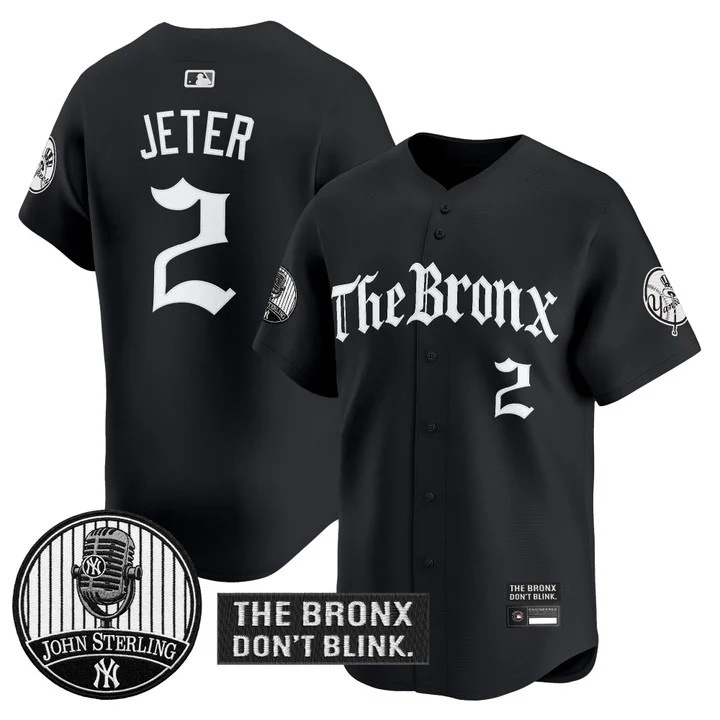 Men's Yankees The Bronx Gothic Vapor Premier Limited Jersey #2 DEREK JETER