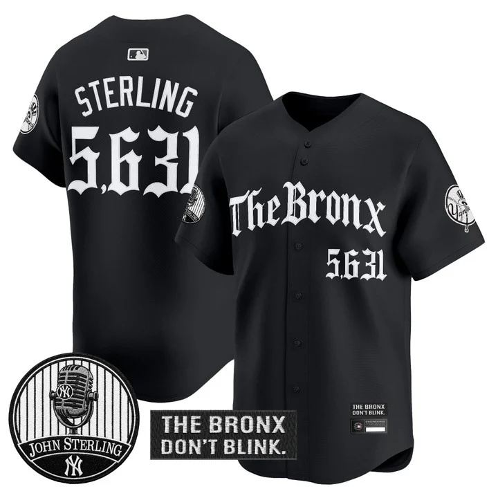 Men's Yankees The Bronx Gothic Vapor Premier Limited Jersey #5631 JOHN STERLING