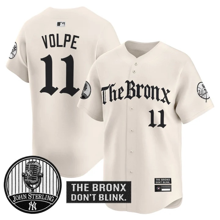 Men's Yankees The Bronx Gothic Vapor Premier Limited Jersey CREAM #11 ANTHONY VOLPE