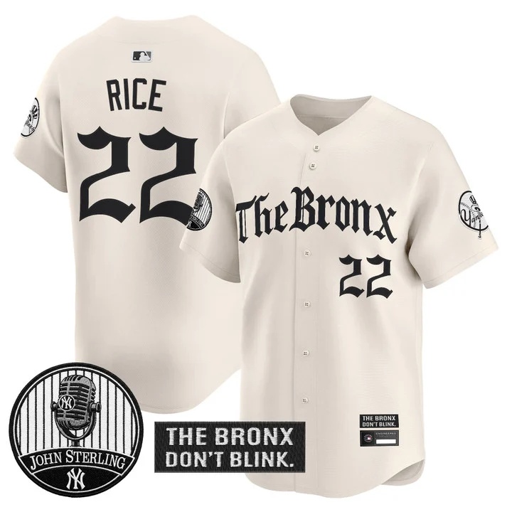 Men's Yankees The Bronx Gothic Vapor Premier Limited Jersey CREAM #22 BEN RICE
