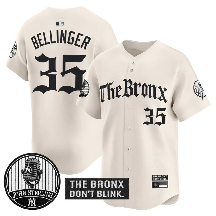 Men's Yankees The Bronx Gothic Vapor Premier Limited Jersey CREAM #35 CODY BELLINGER