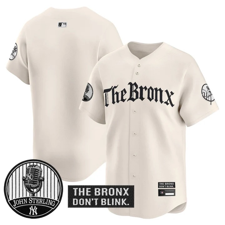Men's Yankees The Bronx Gothic Vapor Premier Limited Jersey CREAM BLANK