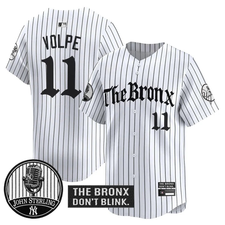 Men's Yankees The Bronx Gothic Vapor Premier Limited Jersey PINSTRIPE #11 ANTHONY VOLPE