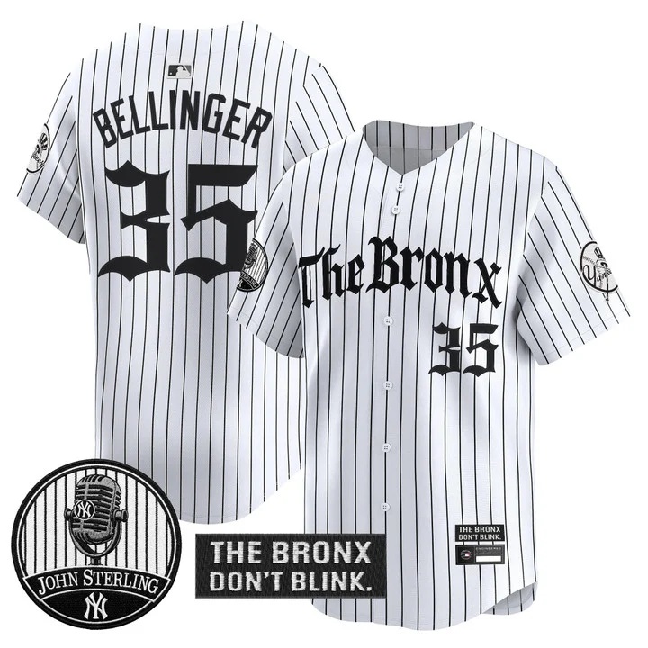 Men's Yankees The Bronx Gothic Vapor Premier Limited Jersey PINSTRIPE #35 CODY BELLINGER