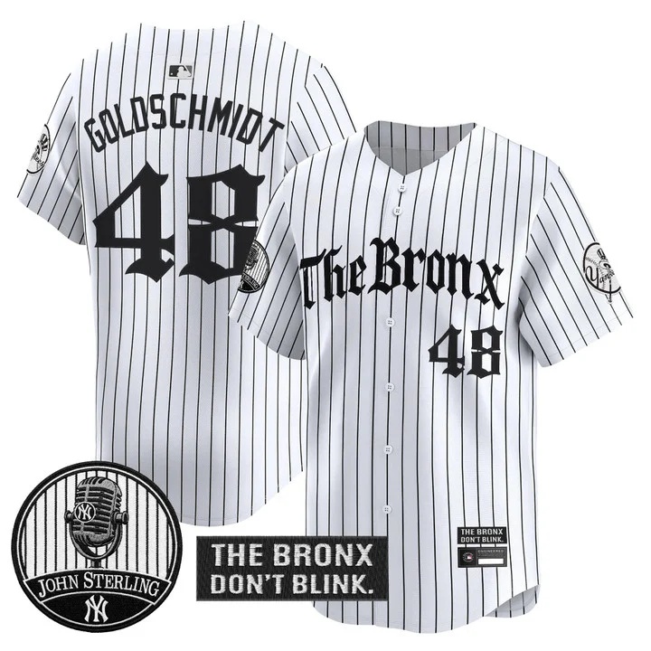 Men's Yankees The Bronx Gothic Vapor Premier Limited Jersey PINSTRIPE #48 PAUL GOLDSCHMIDT