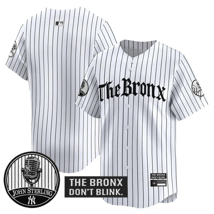 Men's Yankees The Bronx Gothic Vapor Premier Limited Jersey PINSTRIPE BLANK
