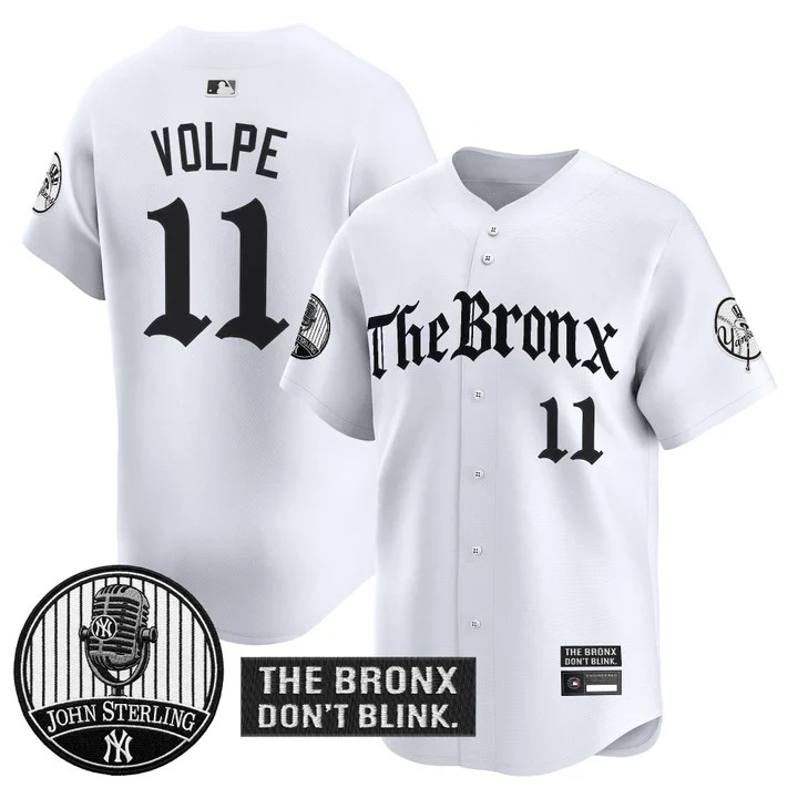 Men's Yankees The Bronx Gothic Vapor Premier Limited Jersey WHITE #11 ANTHONY VOLPE