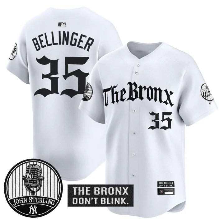 Men's Yankees The Bronx Gothic Vapor Premier Limited Jersey WHITE #35 CODY BELLINGER