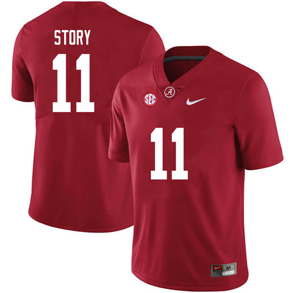 Men's Youth Alabama Crimson Tide #11 Kristian Story Crimson College Football Game Jerseys