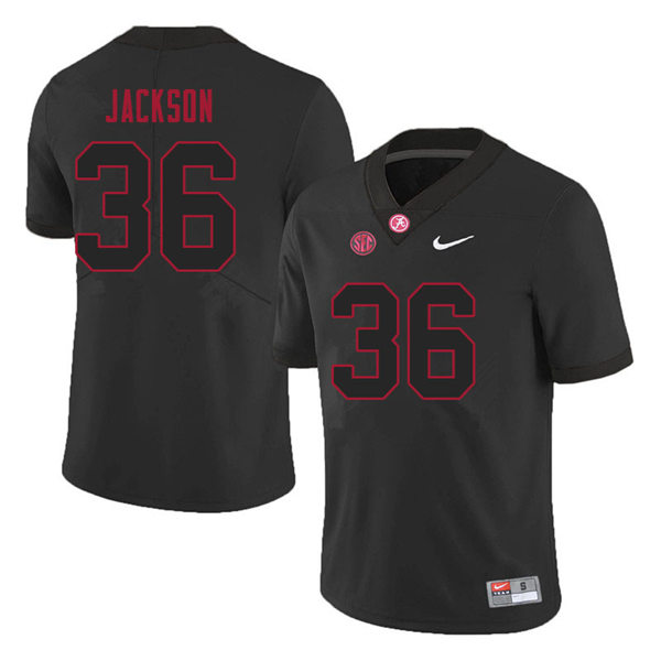 Men's Youth Alabama Crimson Tide #36 Ian Jackson Blackout College Football Jerseys