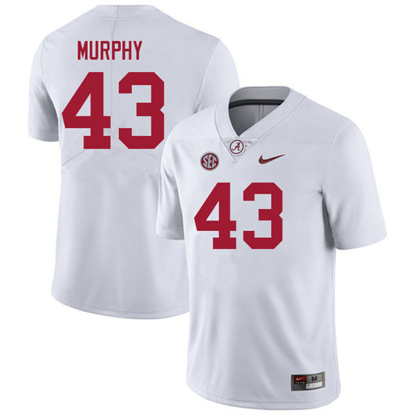Men's Youth Alabama Crimson Tide #43 Shawn Murphy White College Football Game Jerseys