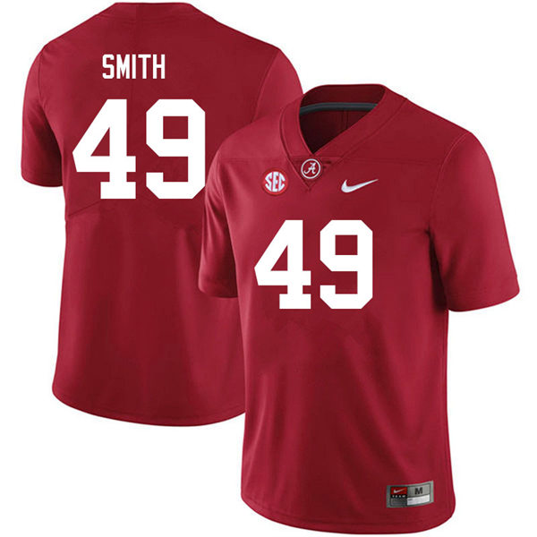 Men's Youth Alabama Crimson Tide #49 Jordan Smith Crimson College Football Game Jerseys