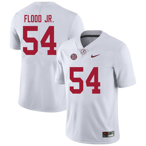 Men's Youth Alabama Crimson Tide #54 Kyle Flood Jr. White College Football Game Jerseys