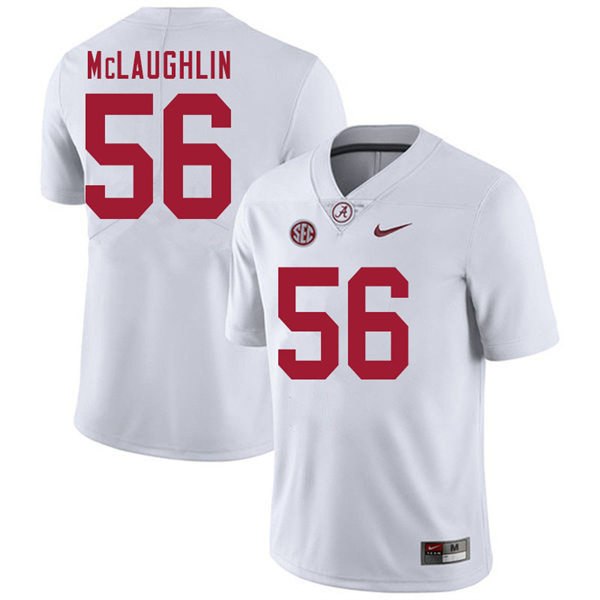 Men's Youth Alabama Crimson Tide #56 Seth McLaughlin White College Football Game Jerseys