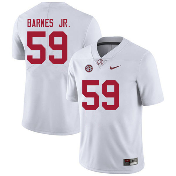 Men's Youth Alabama Crimson Tide #59 Anquin Barnes Jr. White College Football Game Jerseys
