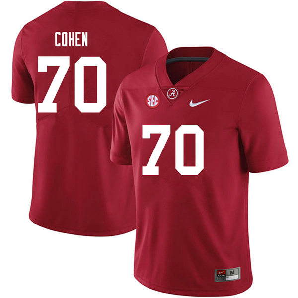 Men's Youth Alabama Crimson Tide #70 Javion Cohen Crimson College Football Game Jerseys