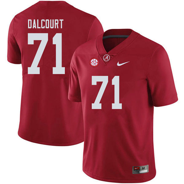 Men's Youth Alabama Crimson Tide #71 Darrian Dalcourt Crimson College Football Game Jersey