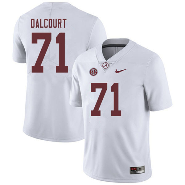 Men's Youth Alabama Crimson Tide #71 Darrian Dalcourt White College Football Game Jerseys