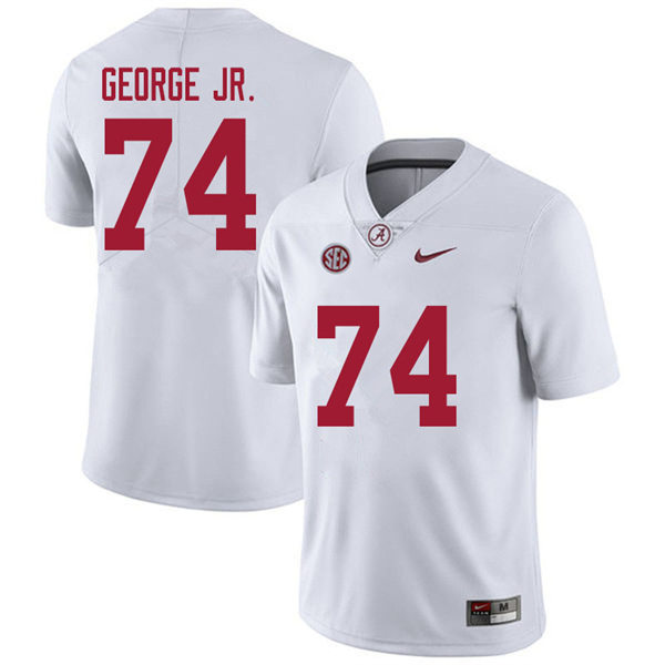 Men's Youth Alabama Crimson Tide #74 Damieon George Jr. White College Football Game Jerseys