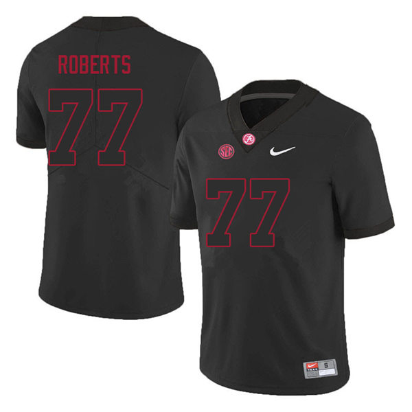 Men's Youth Alabama Crimson Tide #77 Jaeden Roberts Blackout College Football Jerseys