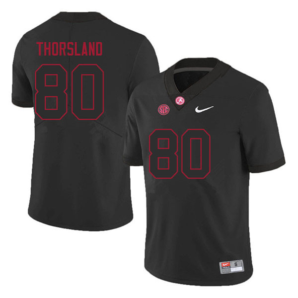 Men's Youth Alabama Crimson Tide #80 Adam Thorsland Blackout College Football Jerseys